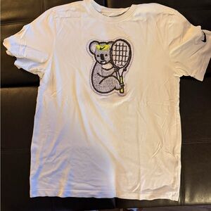 White Nike T-Shirt with Tennis koala Design